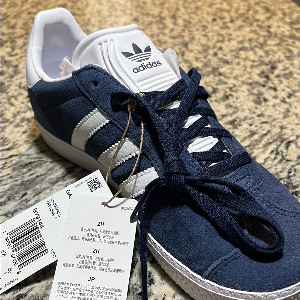 Adidas Navy and White Classic Sneakers